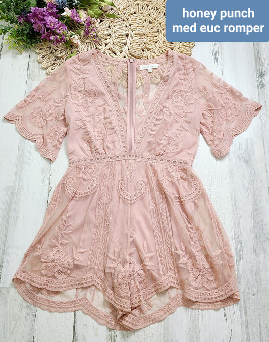 honey punch lace romper