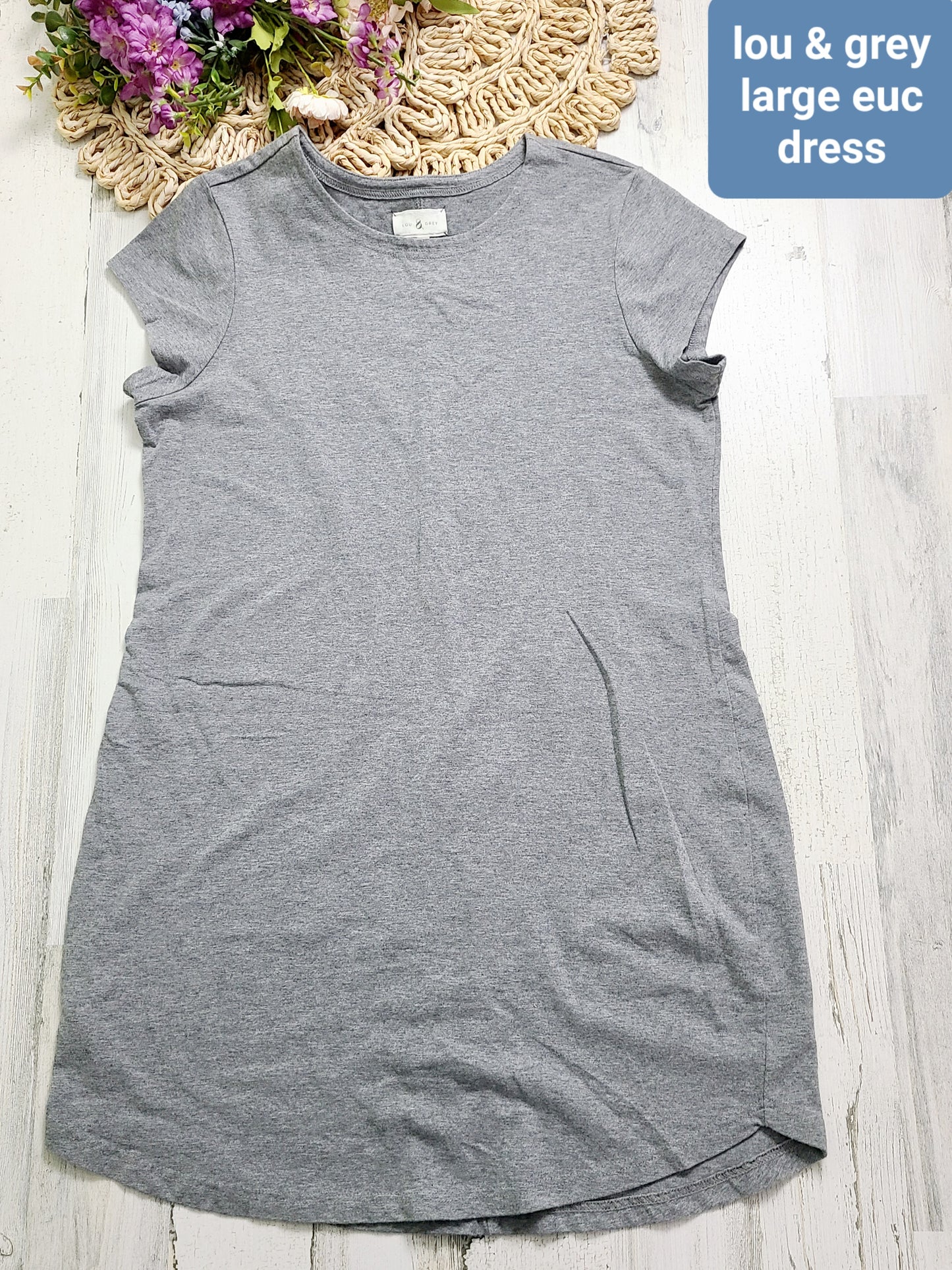 lou & grey gray tshirt dress
