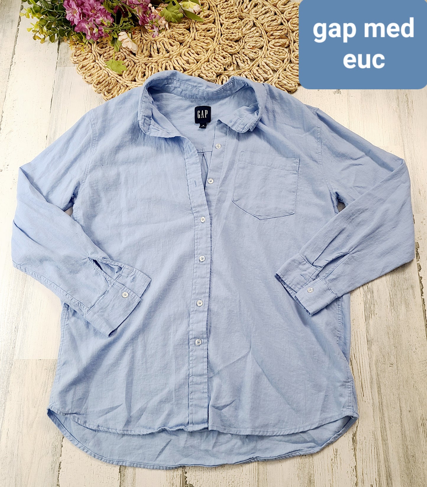 gap baby blue blouse