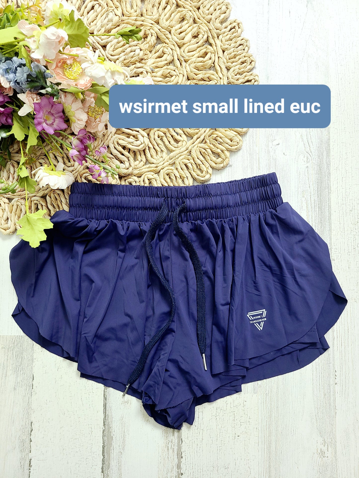 wsirmet navy flowy shorts