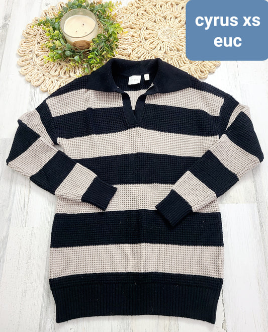tan black cyrus sweater tunic