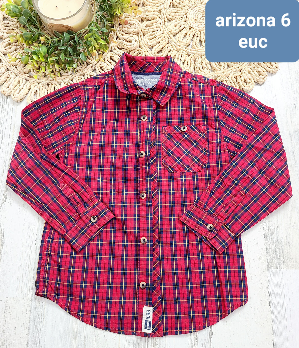 red blue plaid ralph lauren 6y