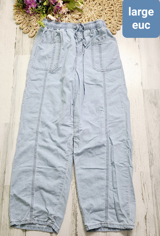 pullon square pockets chambray pants