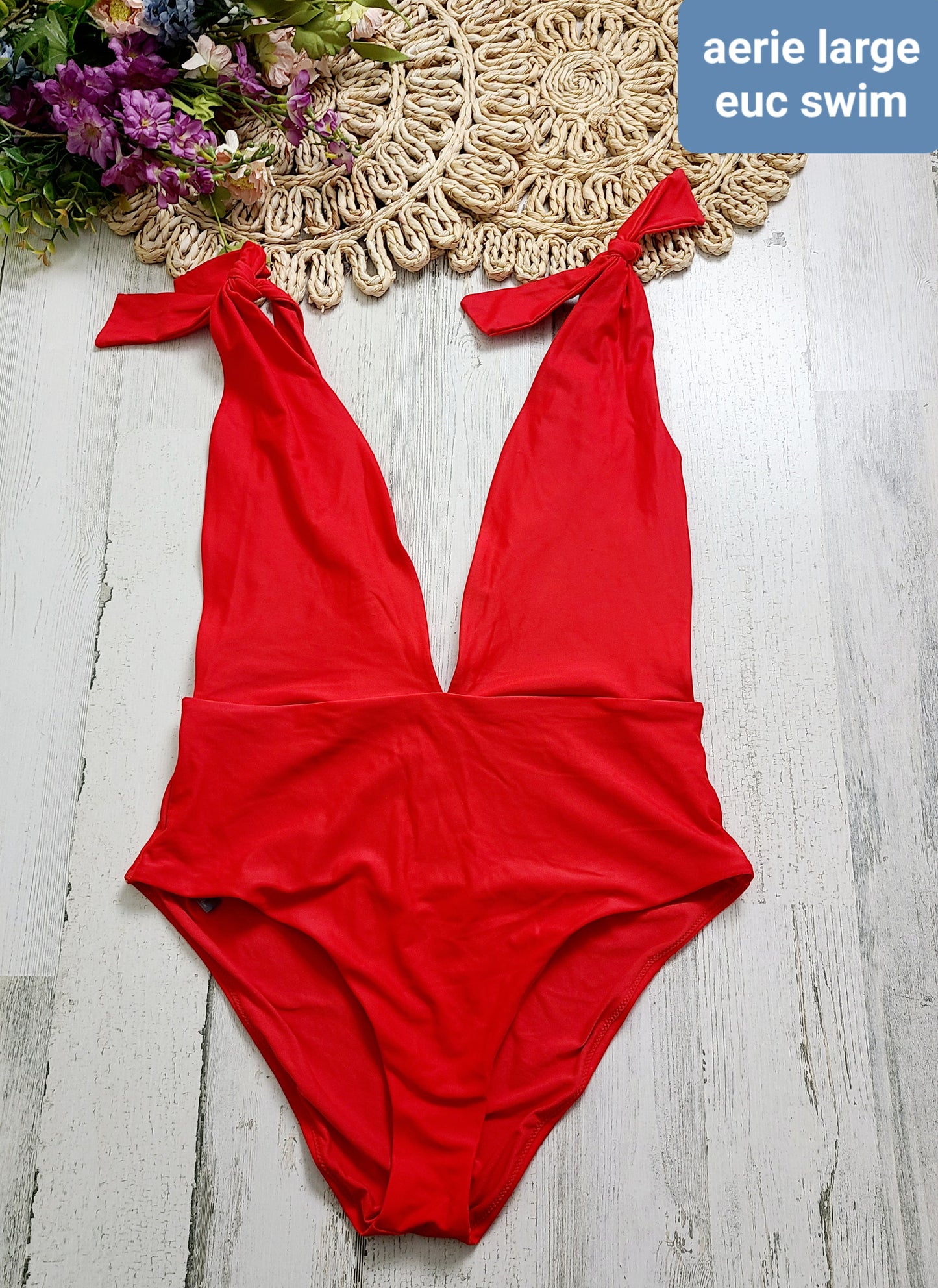 aerie large red swim