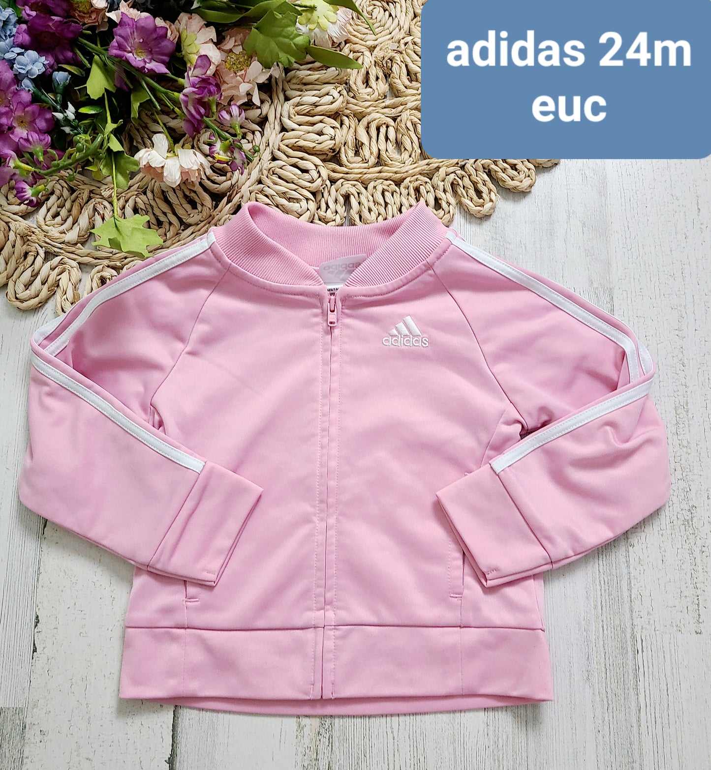pink adidas zip girls