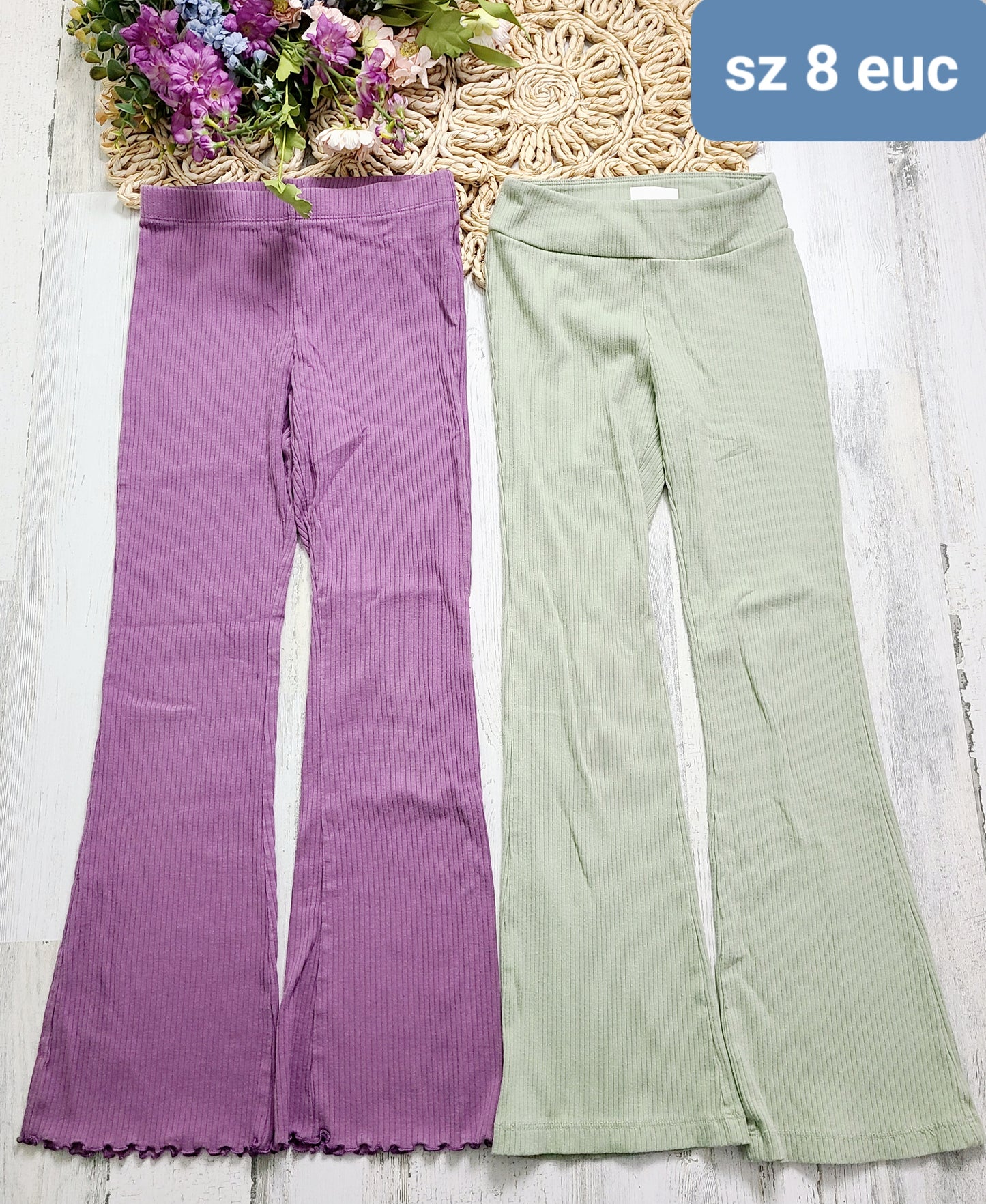 purple and green flares