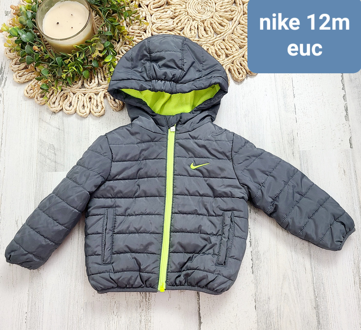 nike gray yellow jacket 12m