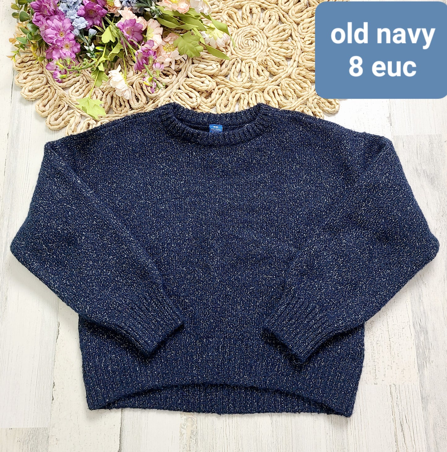 navy speckled old navy 8y