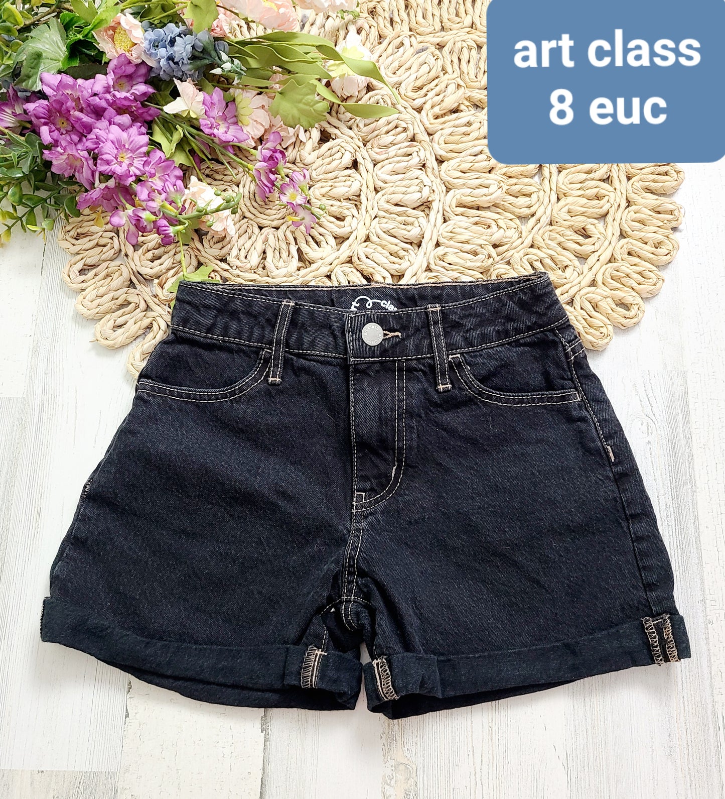 art class cuff dark wash