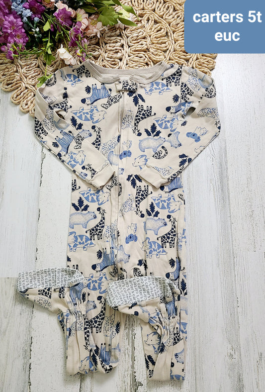 carters tan and blue animal pj