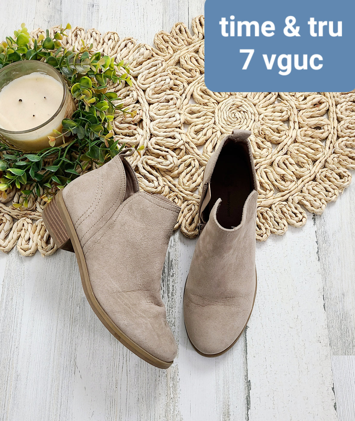 time & tru light tan boots