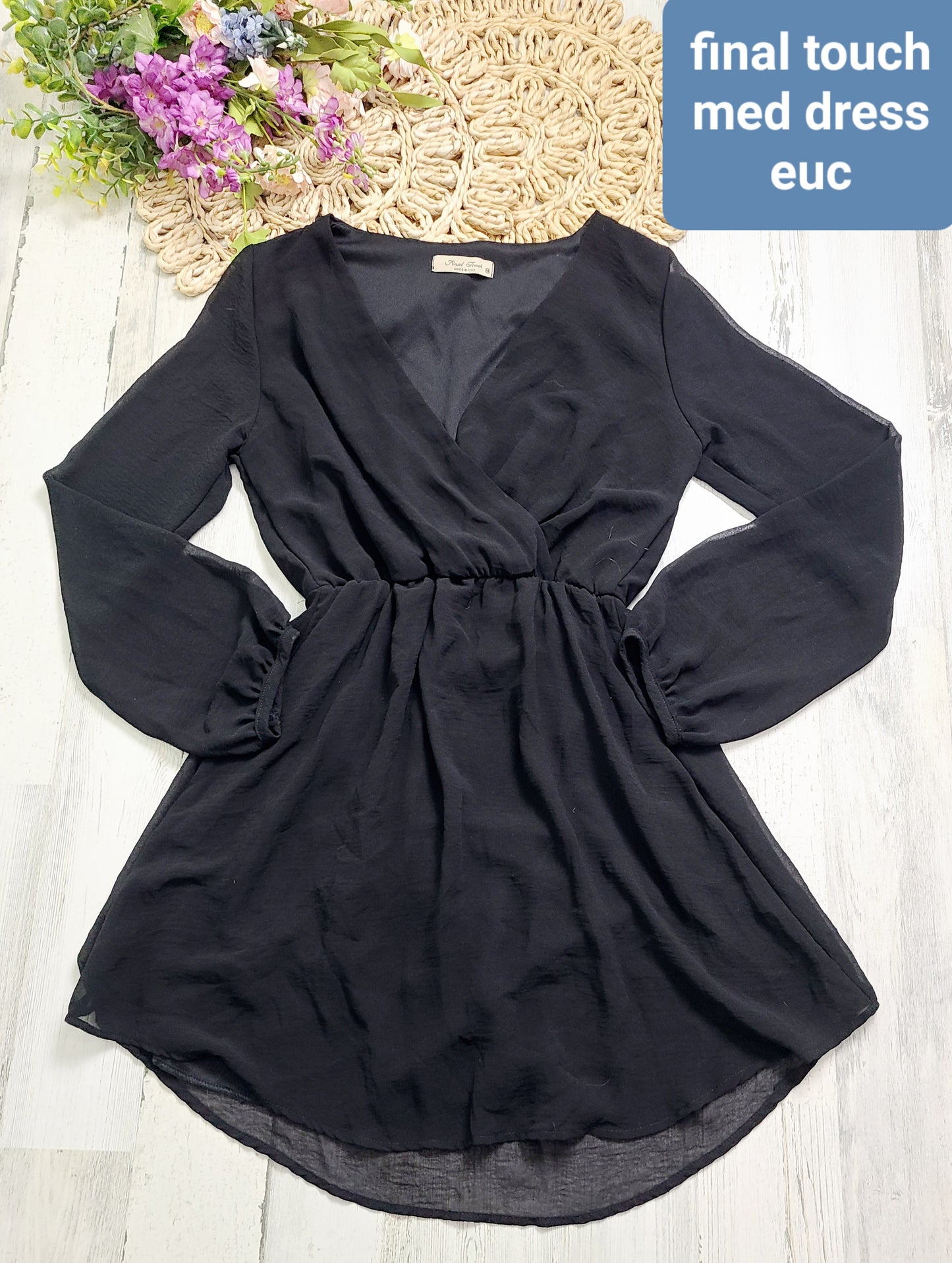 final touch black long sleeve dress