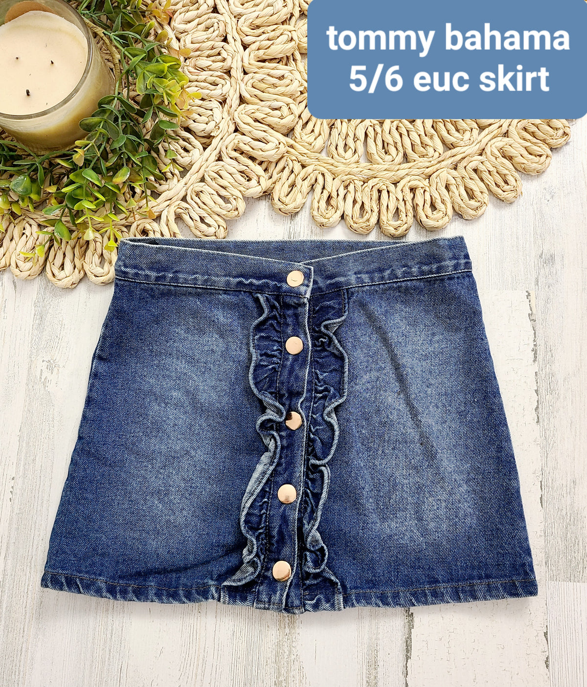 ruffle button front denim skirt tommy bahama