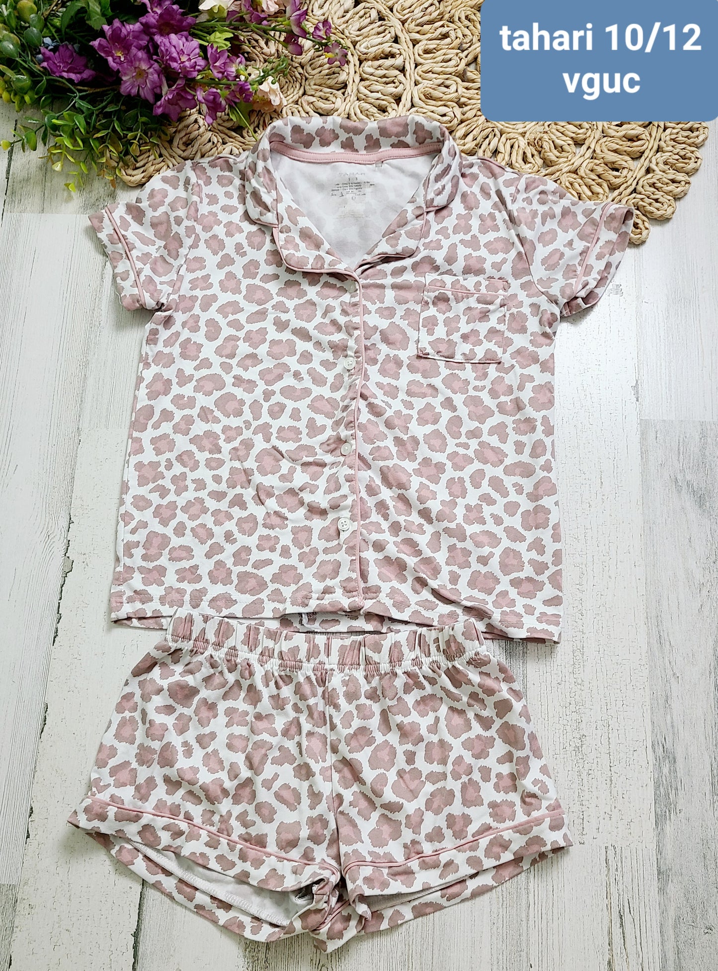 tahari leopard tan pink pj