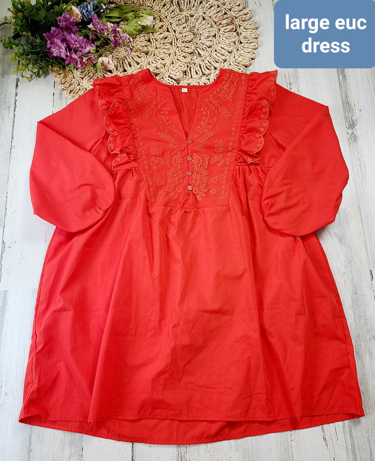 large peasant dress red