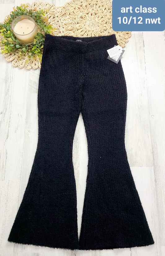 fuzzy black flare pants art class nwt