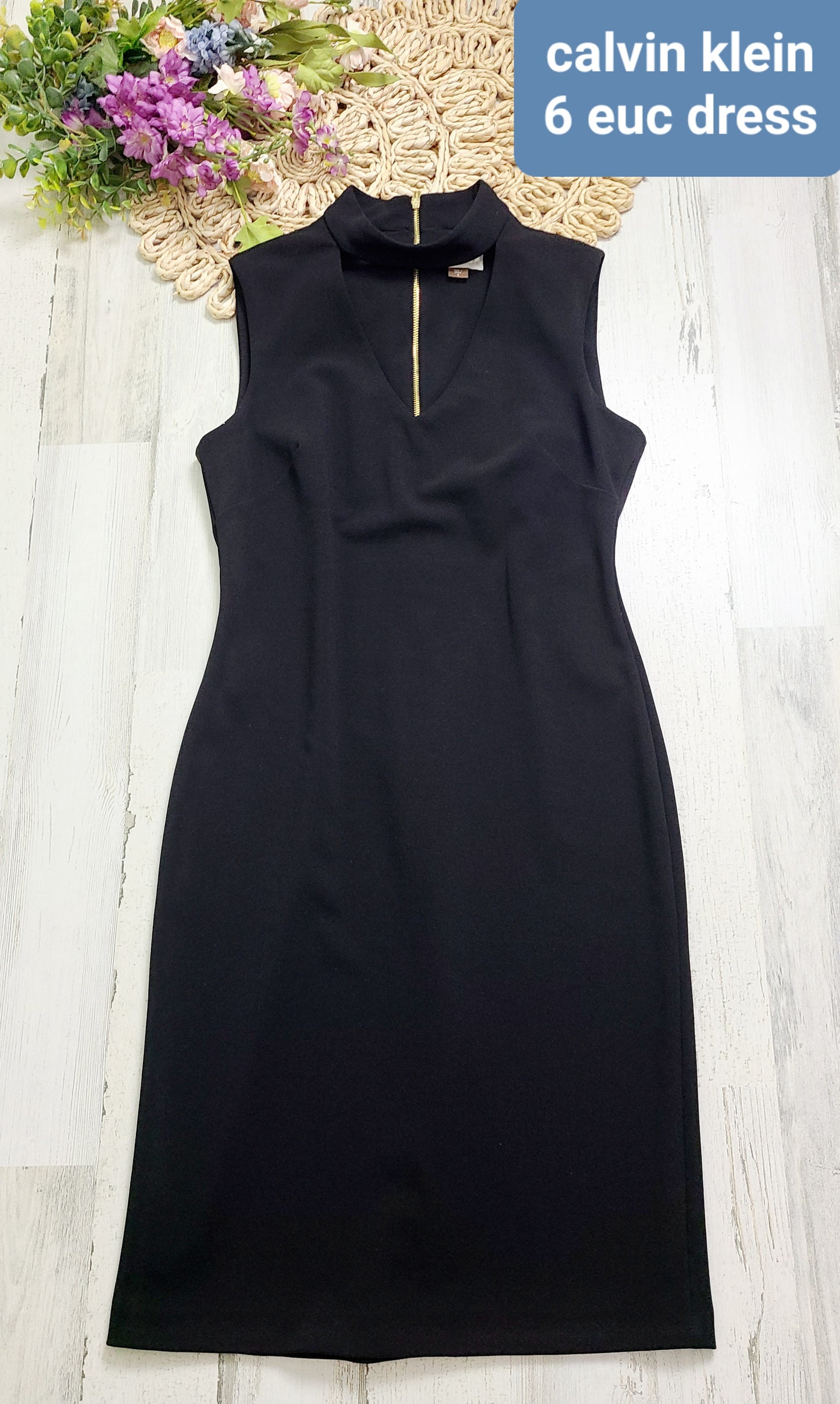 calvin klein open neck dress