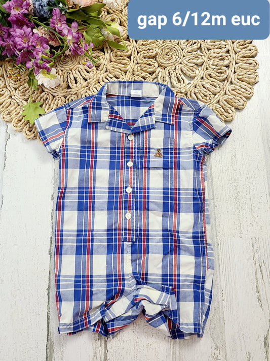 gap 6/12m plaid outfit