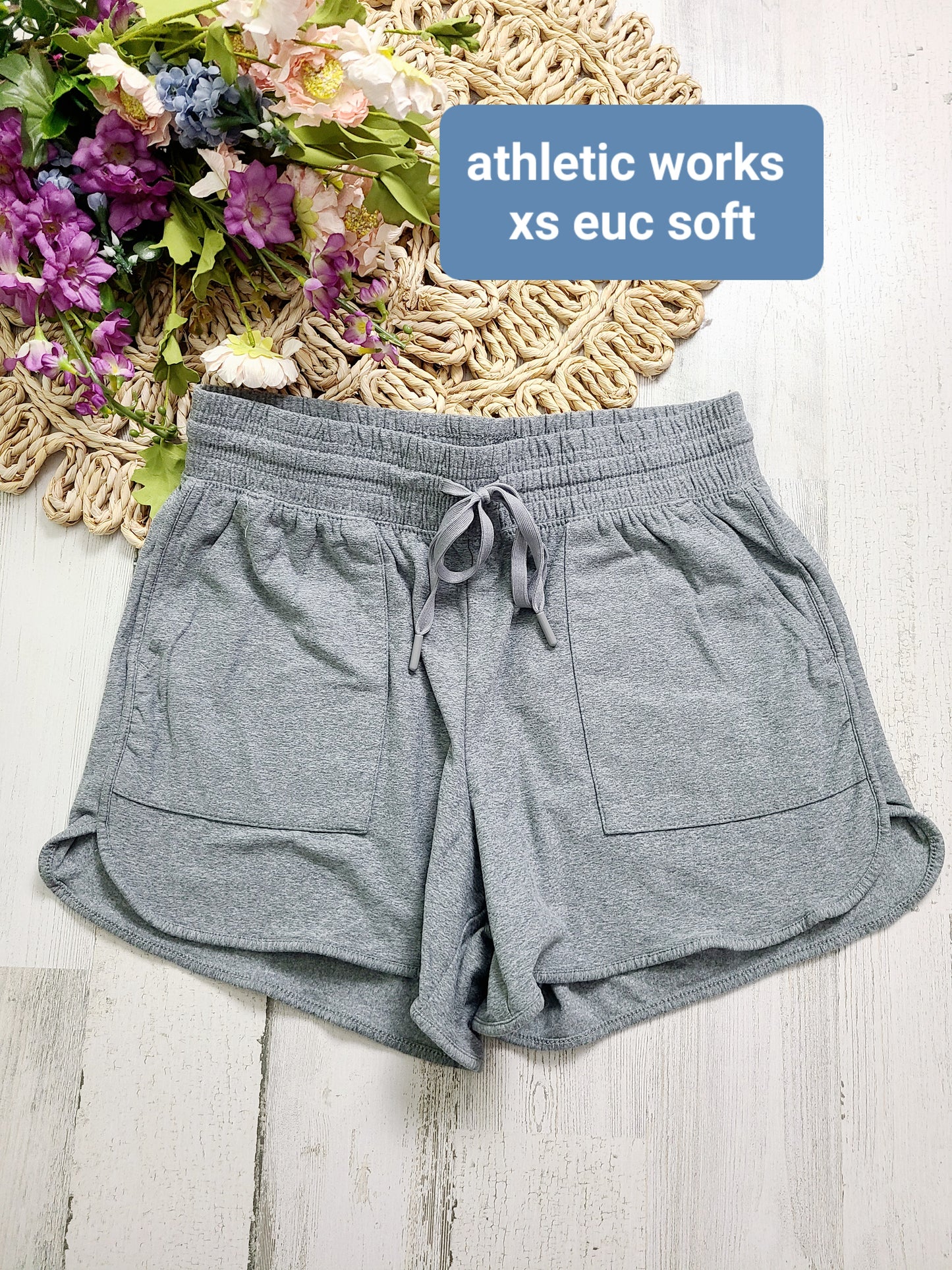 xs athletic works gray soft shorts