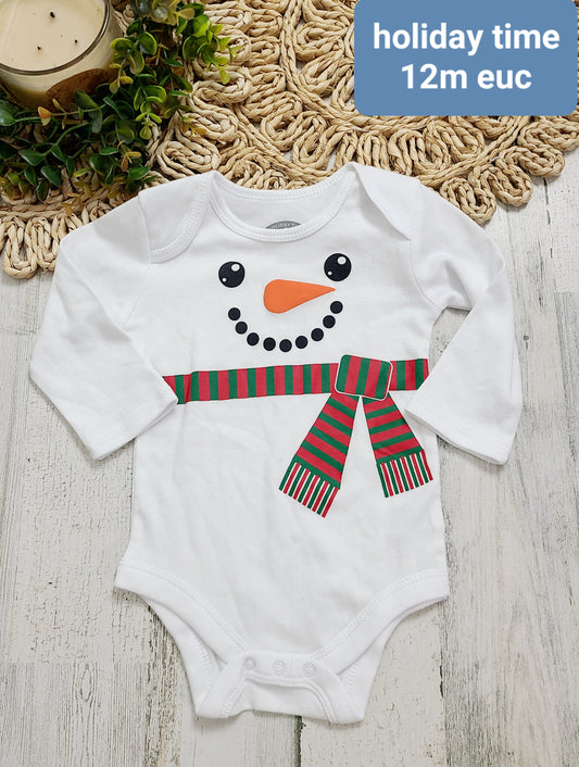 snowman onesie holiday time