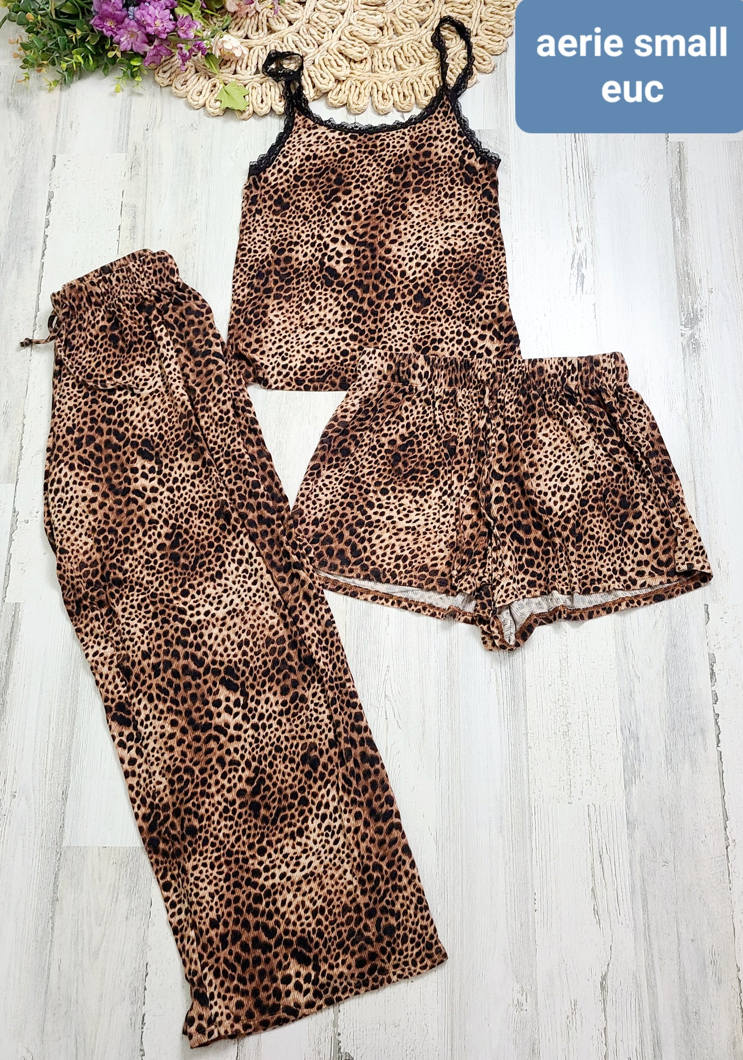 aerie leopard 3 piece set