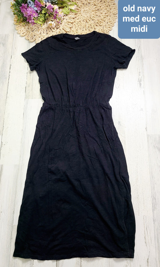 black midi dress old navy