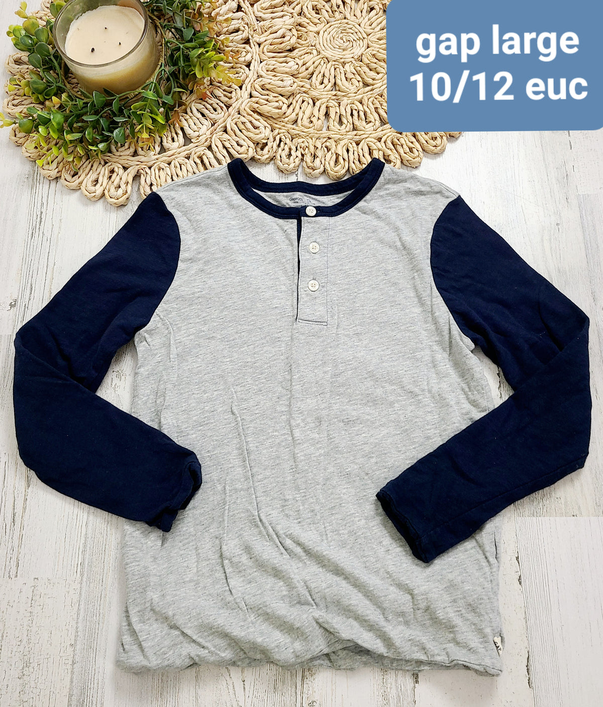 gap henley gray boys