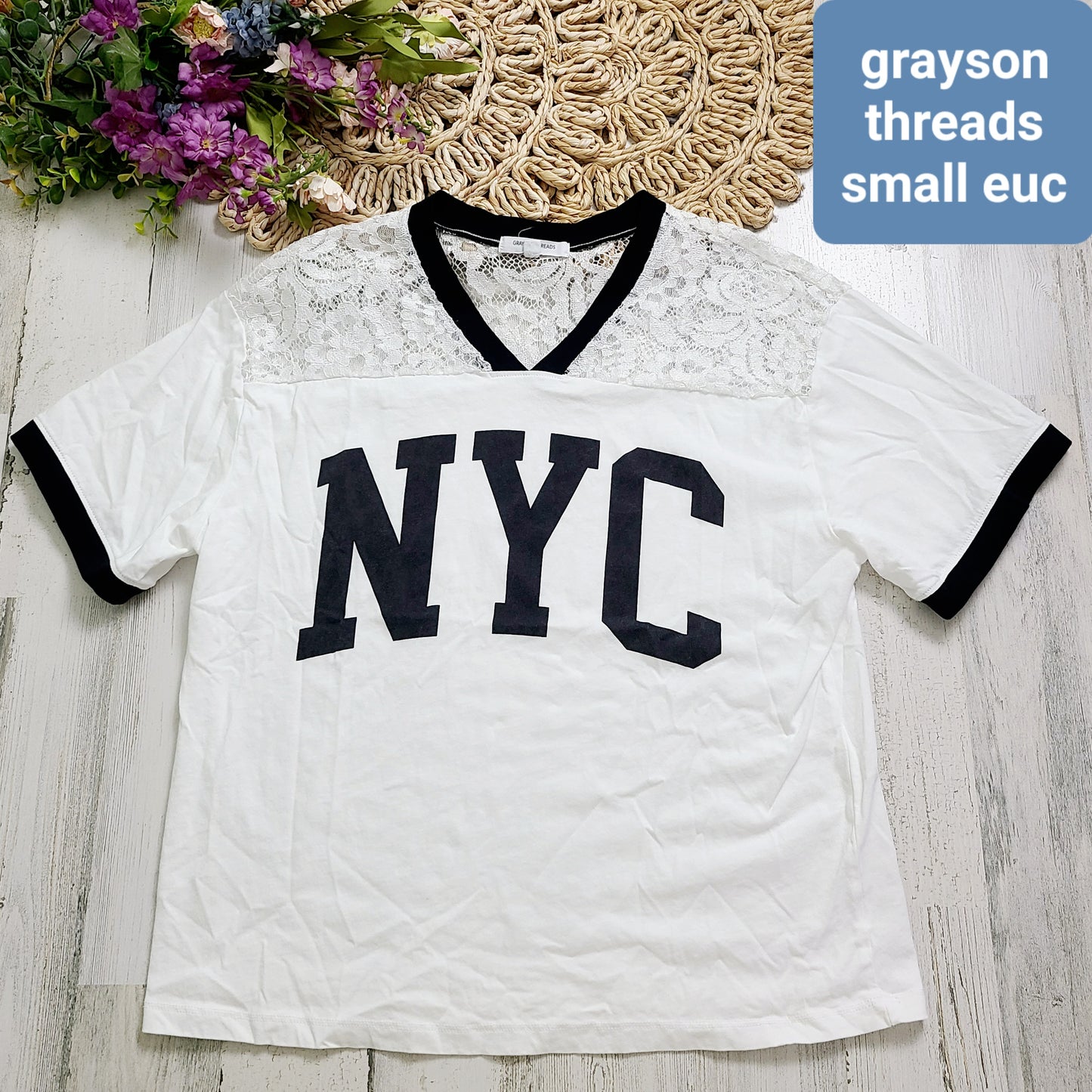 nyc lace tee