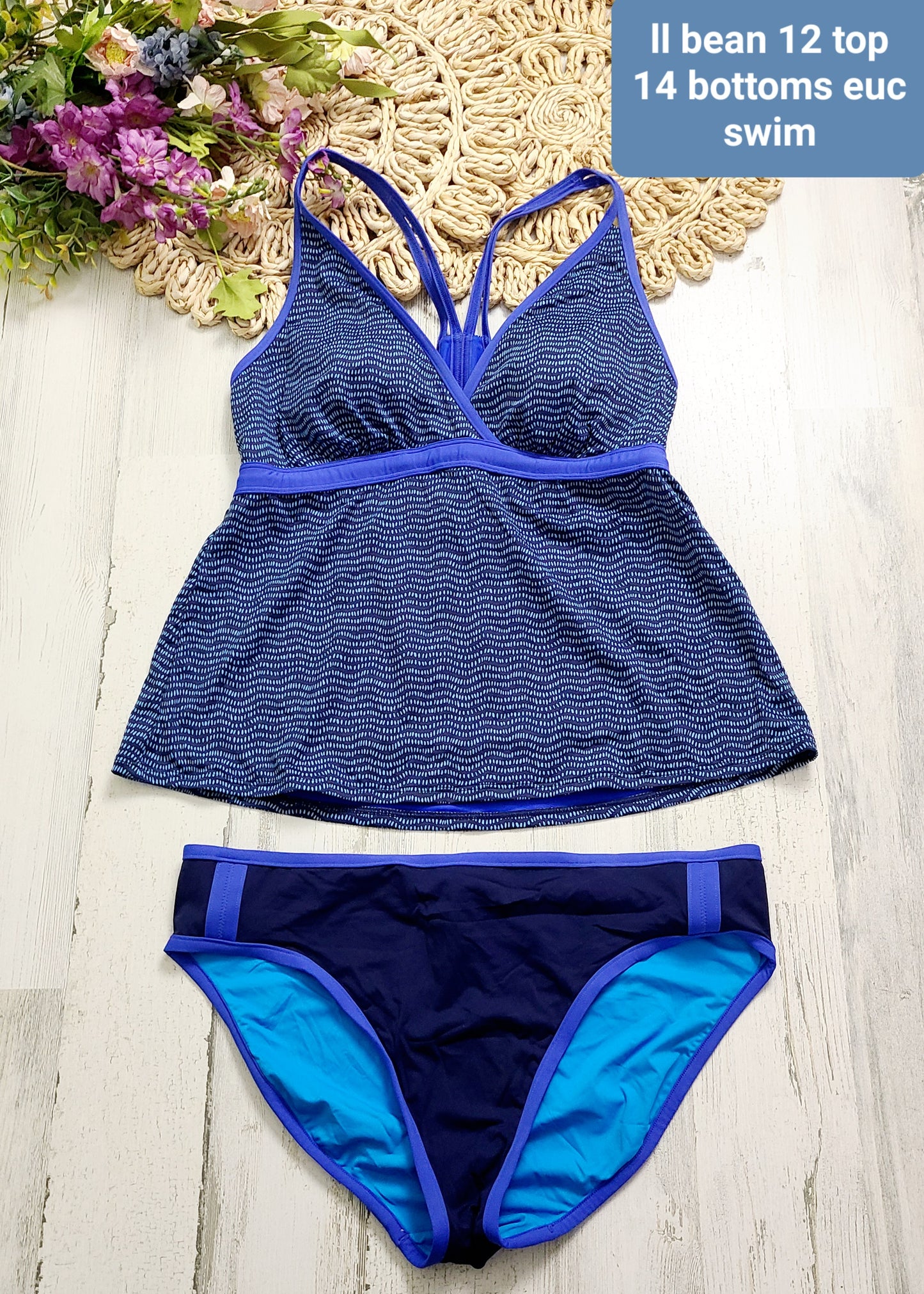 ll bean blue swim