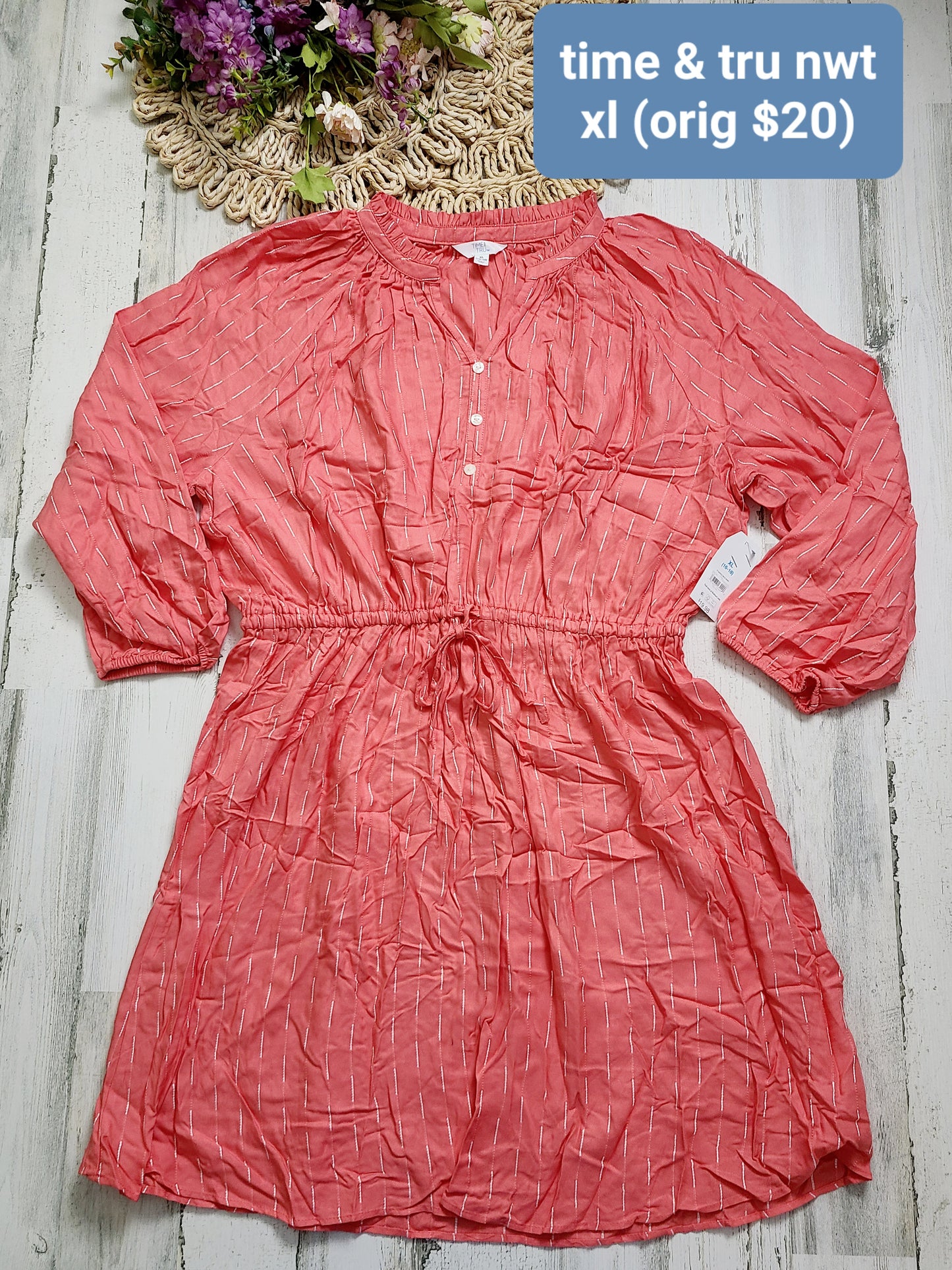 time & tru coral new dress