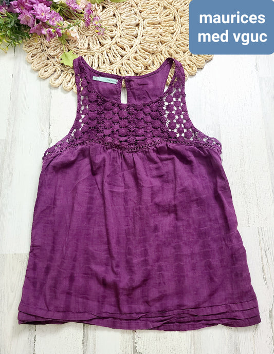 maurices purple tank crochet
