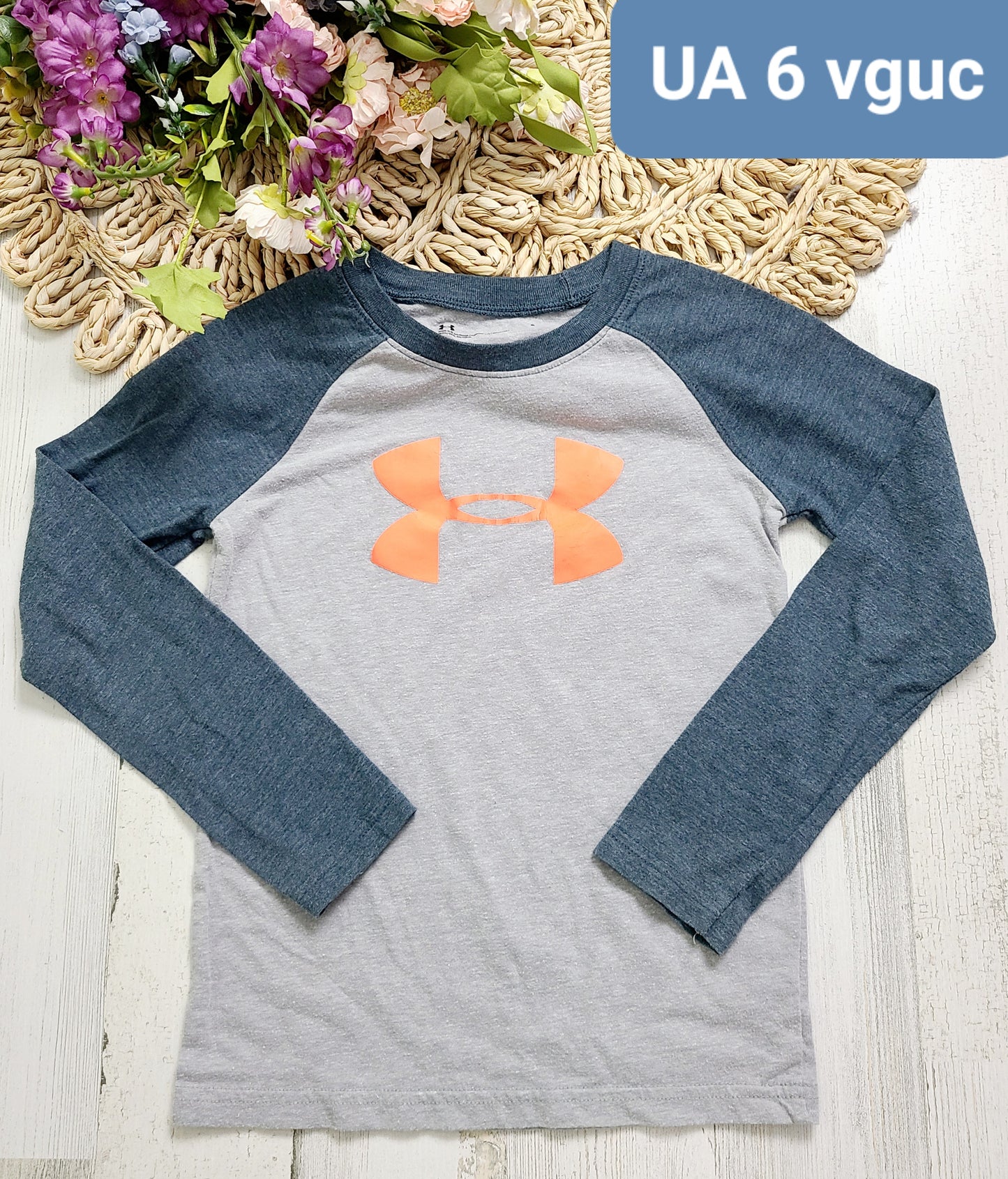 ua gray and blue sleeves 6y