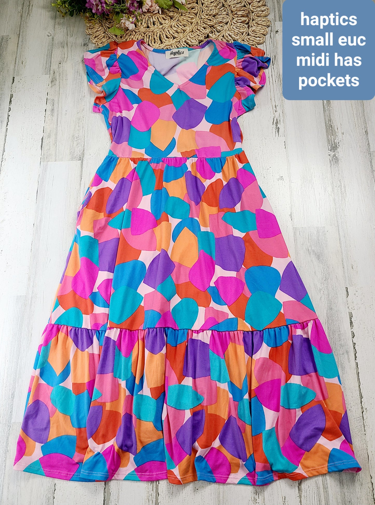 haptics small colorful dress midi
