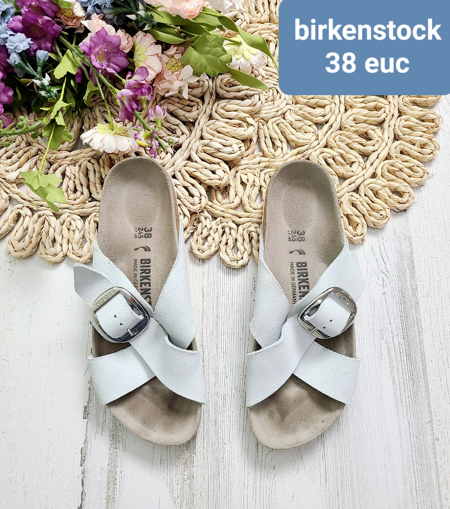 blue birkenstock sandal