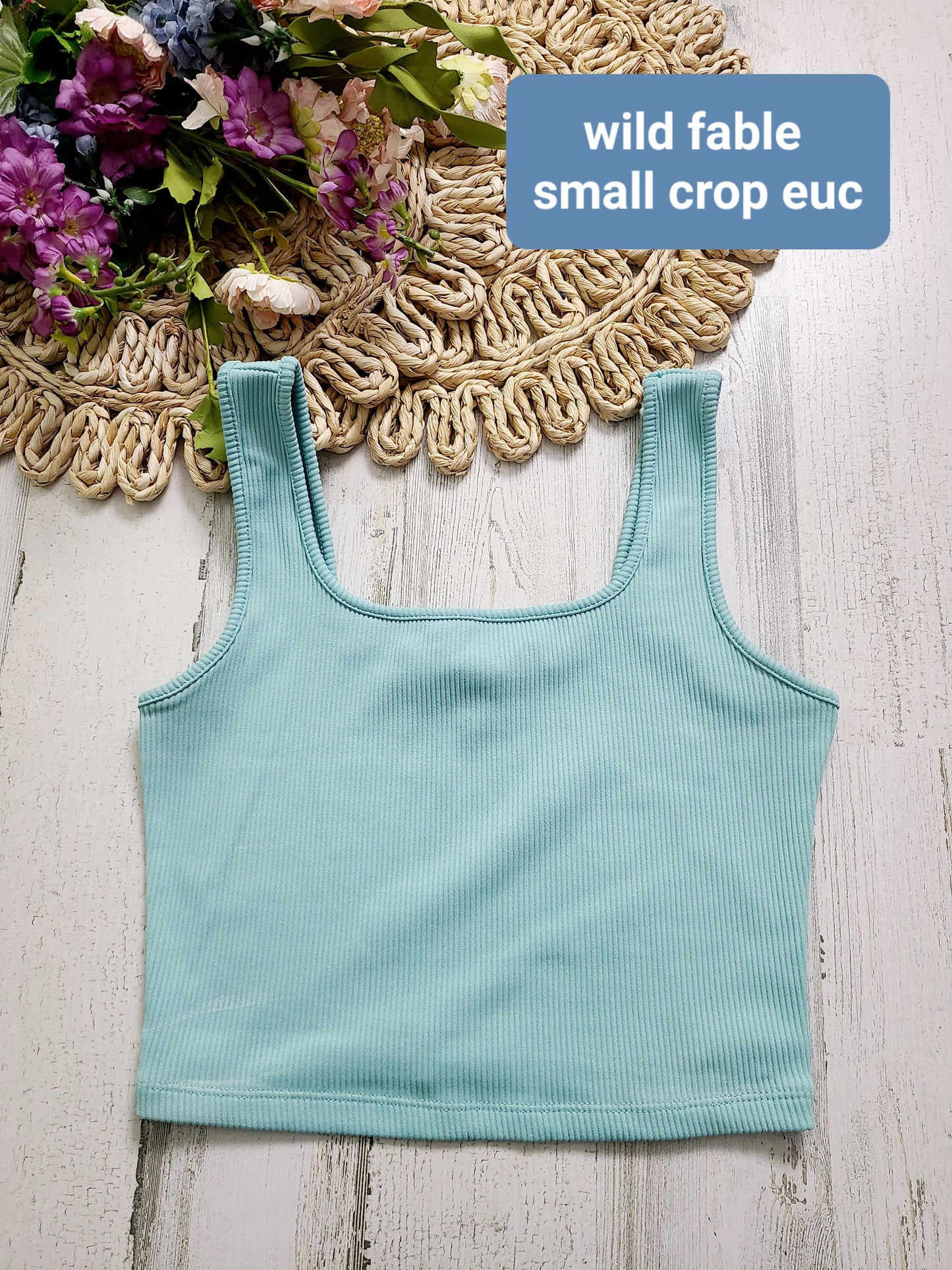 light blue crop ribbed wild fable tank