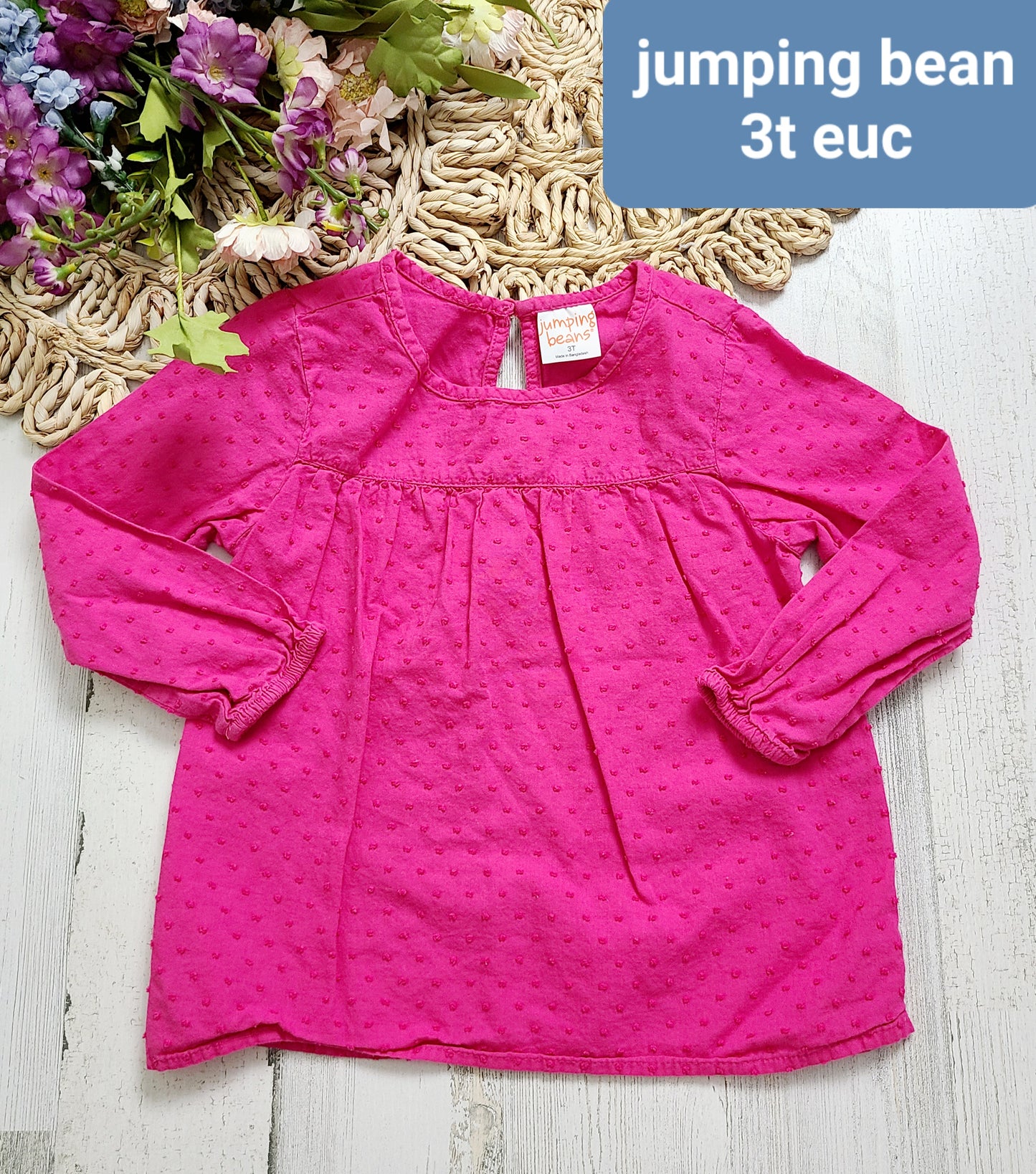 pink jumping bean textured top