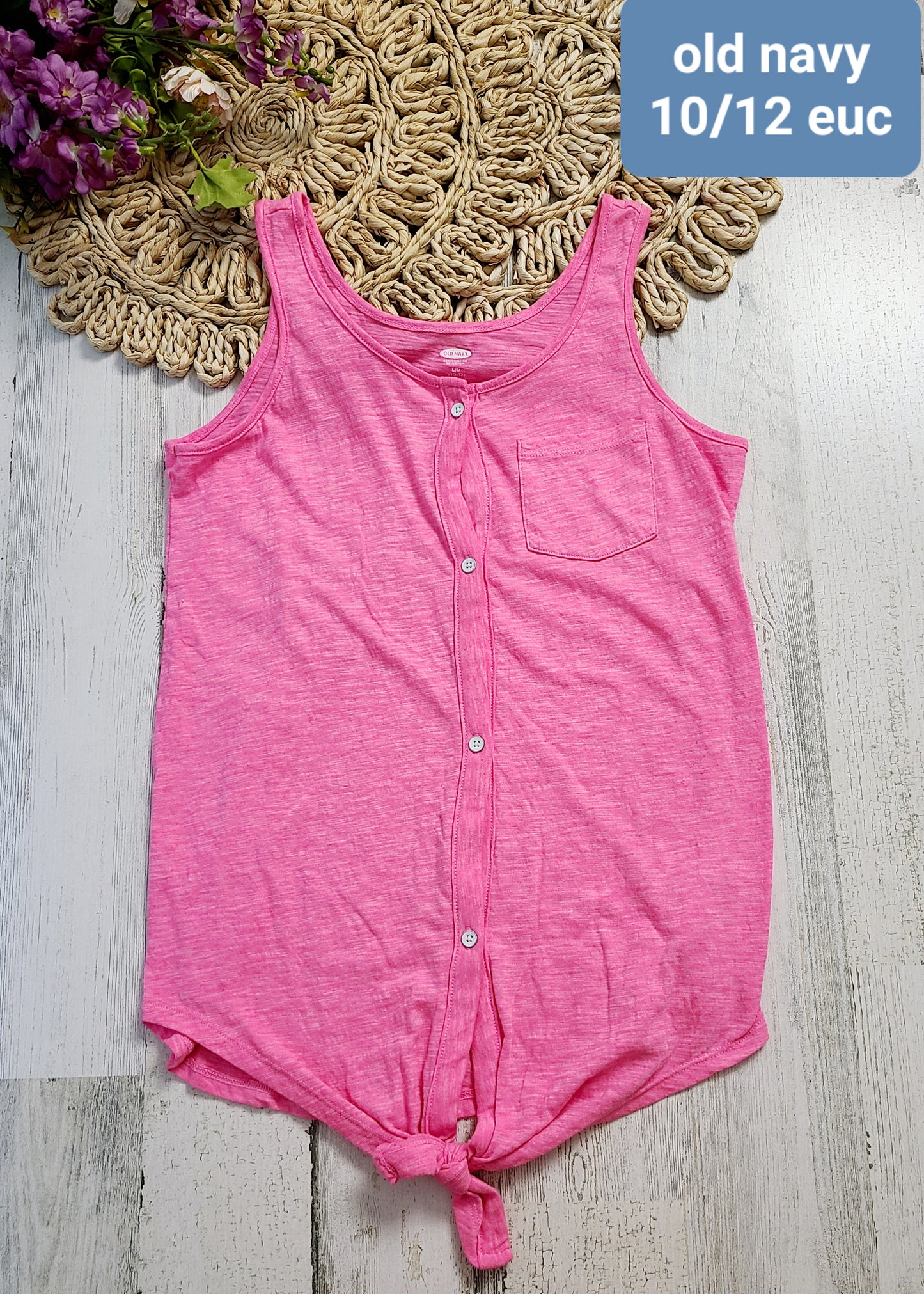 tie front buttons tank old navy