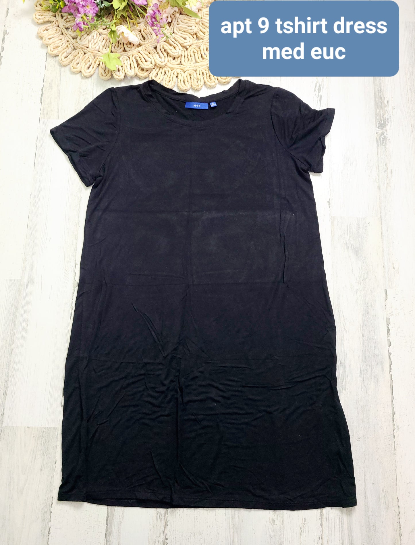 apt 9 tshirt dress black medium