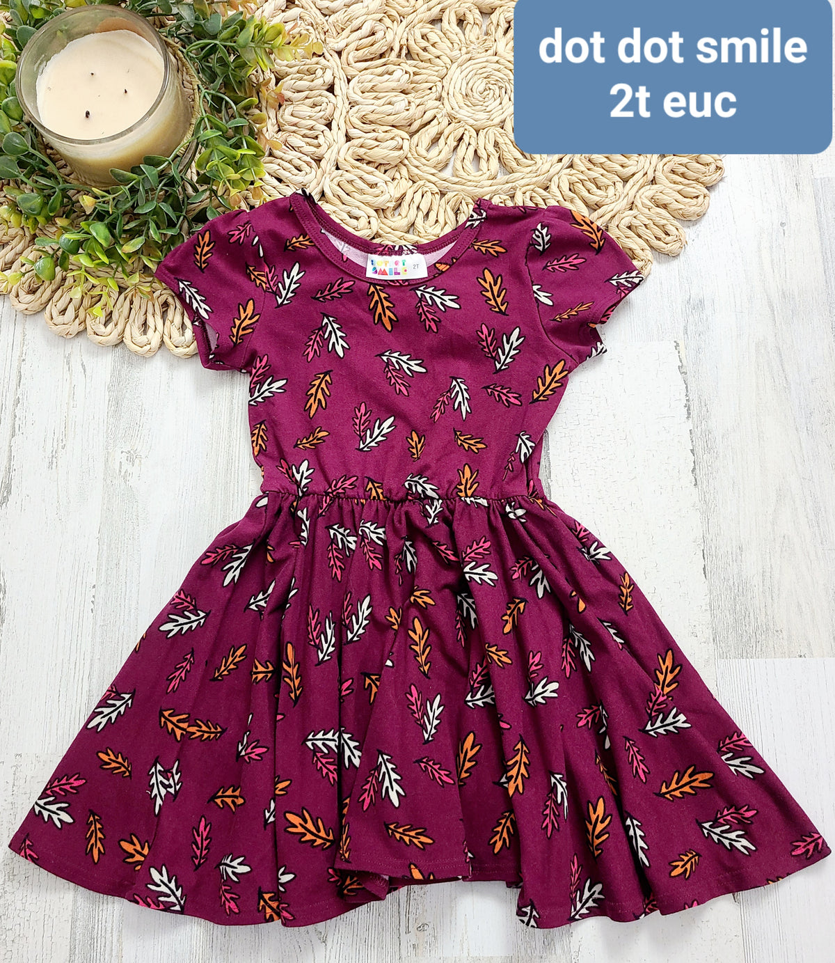 maroon and orange leaf dress dotdot smile