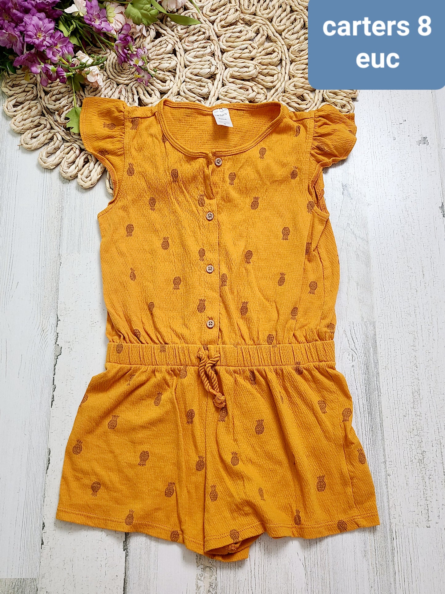 carters gold mustard romper