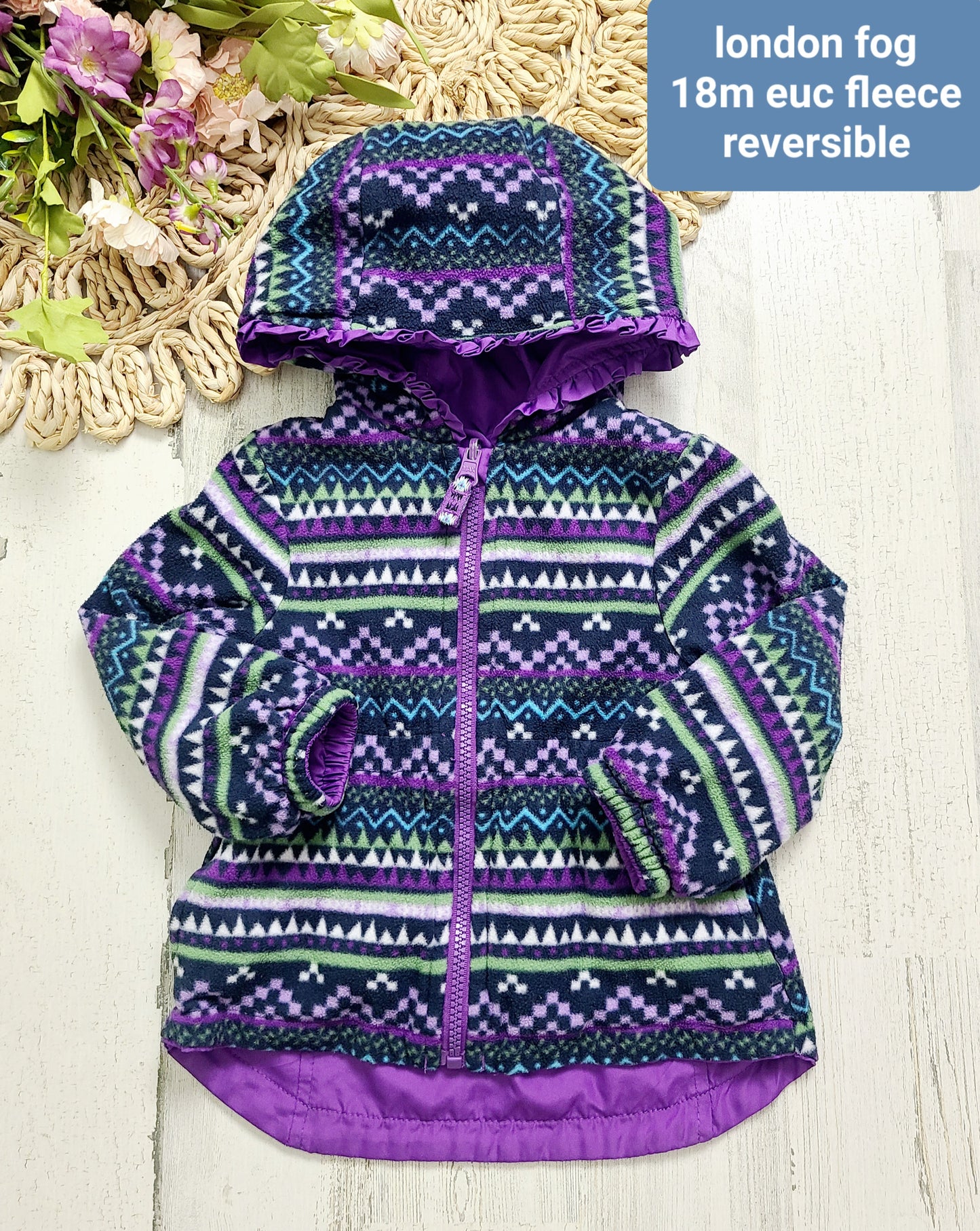 london fog reversible fleece jacket