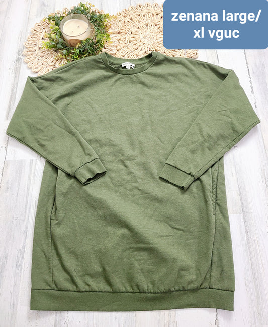 green zenana tunic dress with pockets