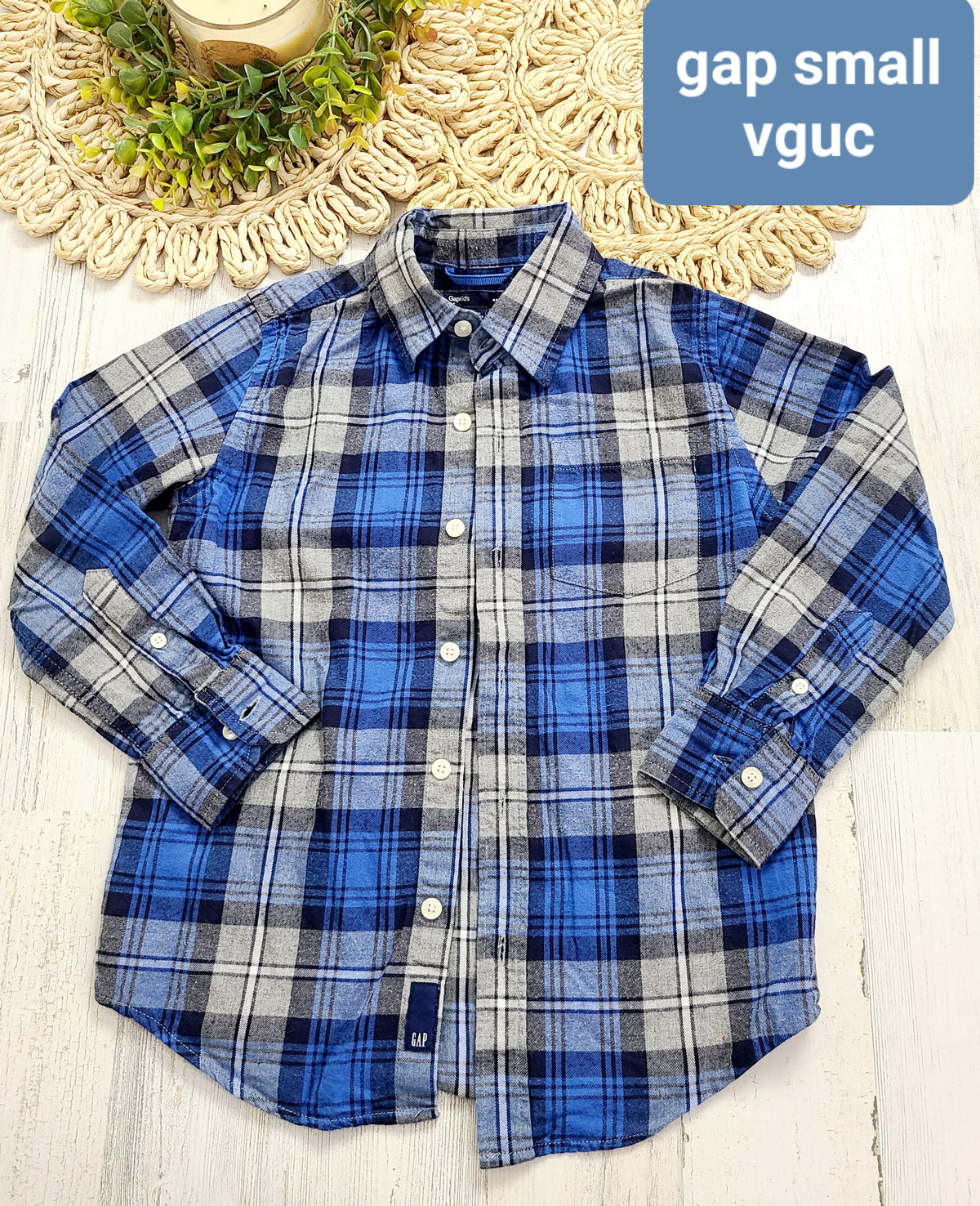 gap blue gray plaid