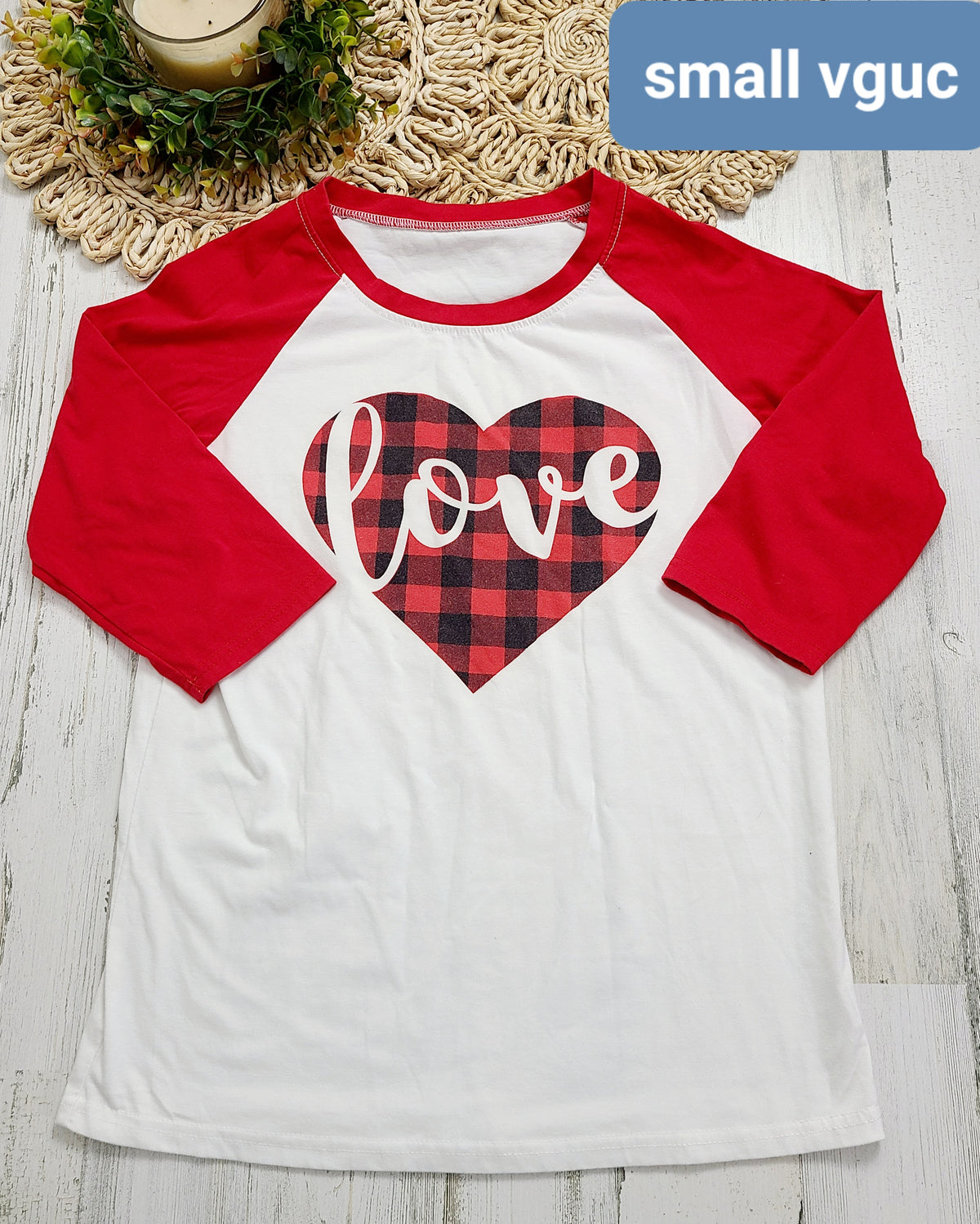 love heart buffalo plaid