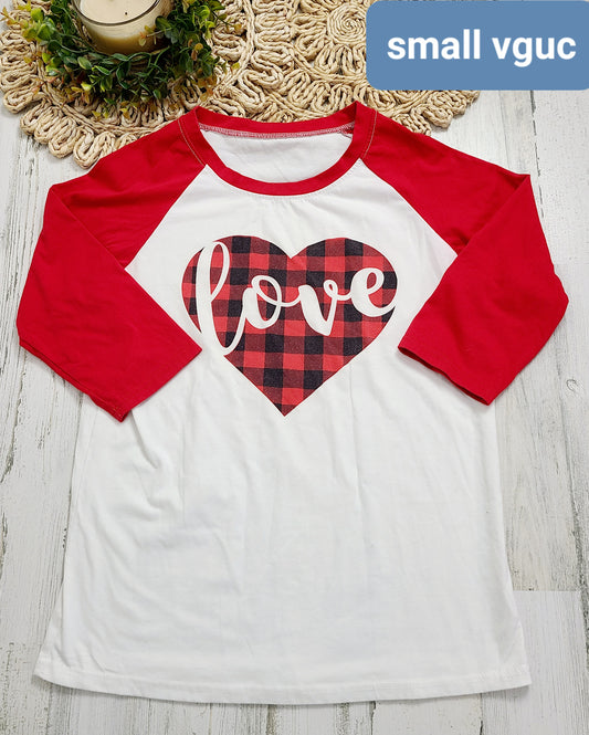 love heart buffalo plaid