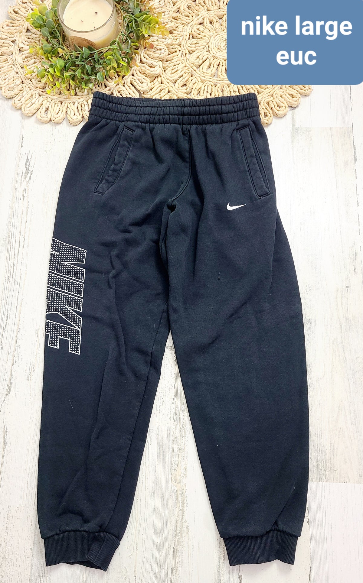 nike black joggers large