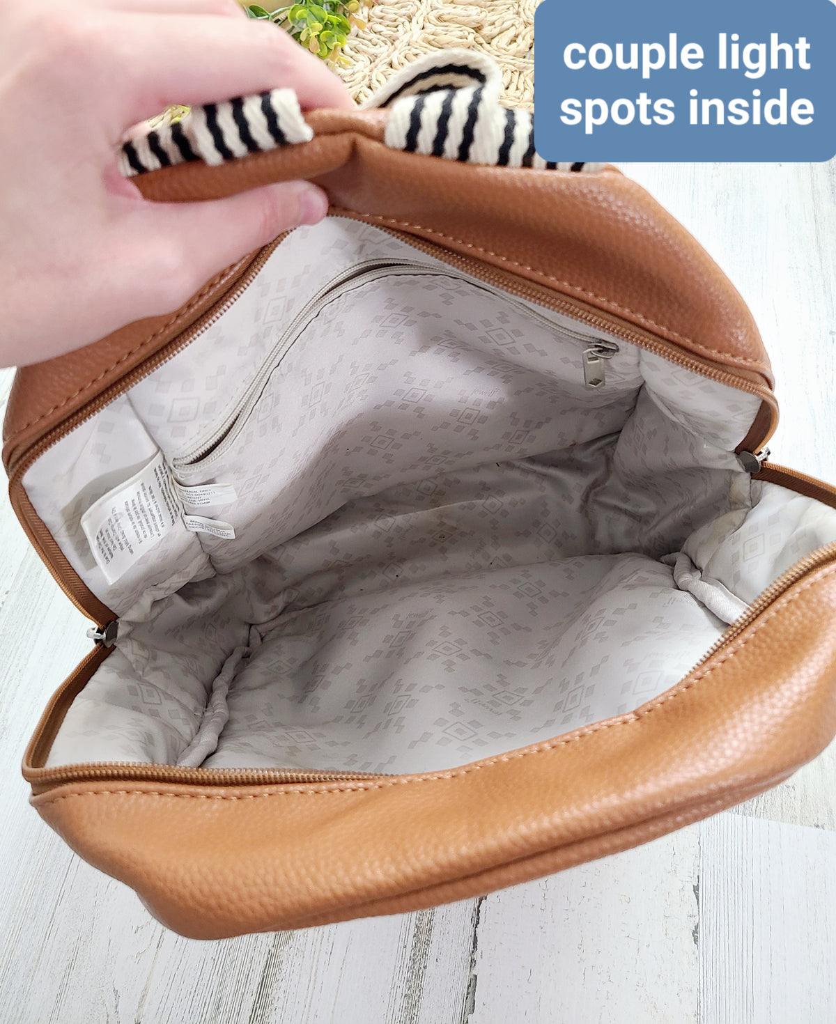 cognac striped straps thirty one