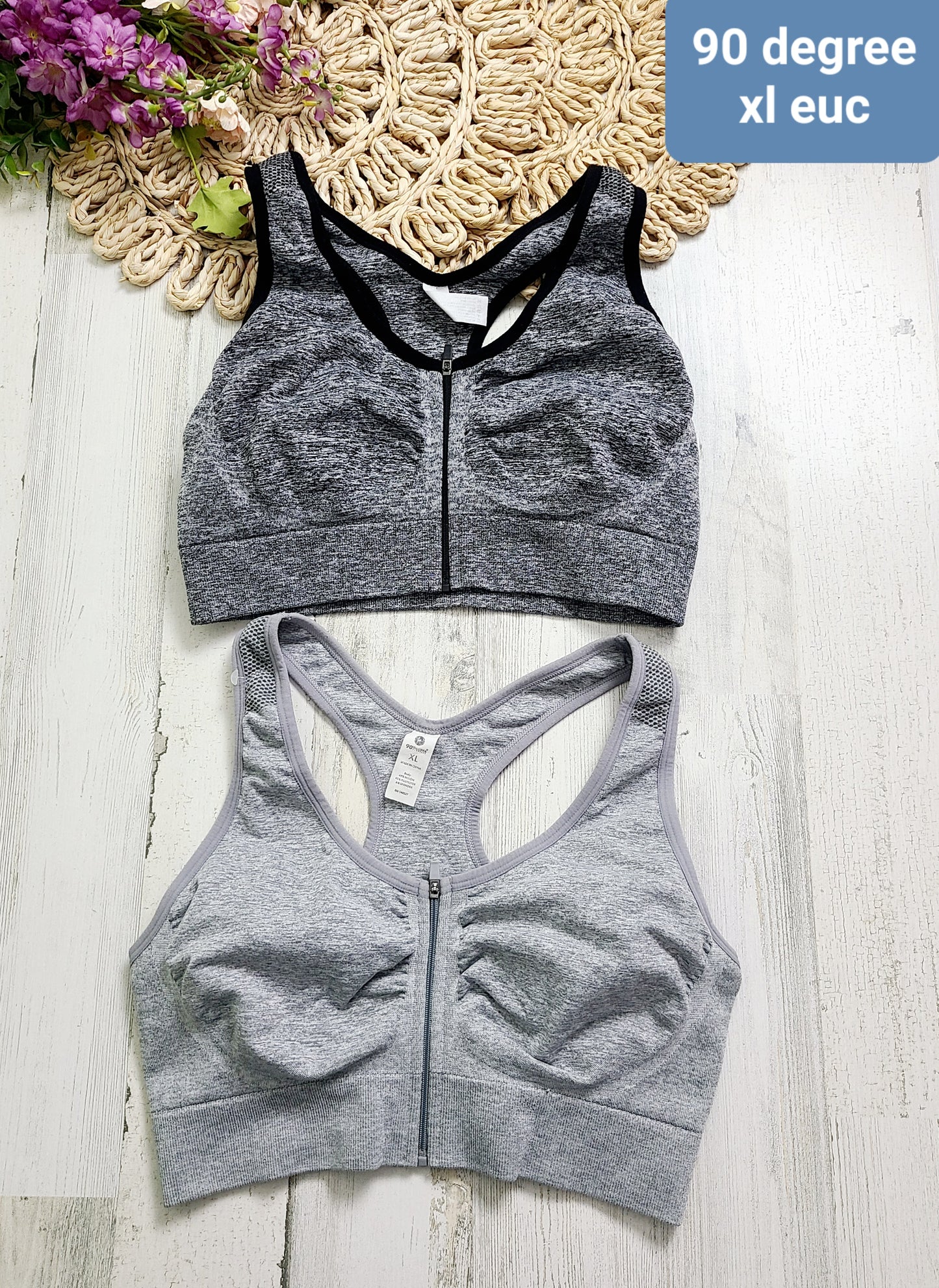 90 degrees sports bras zip