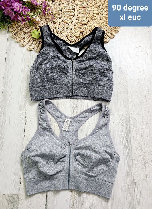 90 degrees sports bras zip