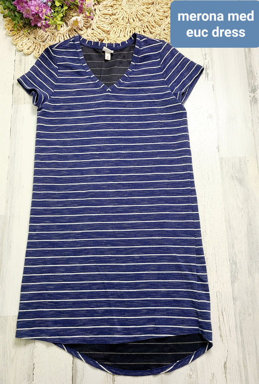 blue striped dress merona